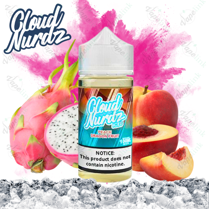 CloudNurdz-PeachDragonfruitICED100mlvapelink.com_.au_.png Cloud Nurdz | ICED | Peach Dragonfruit ICED 100ml - Image 1