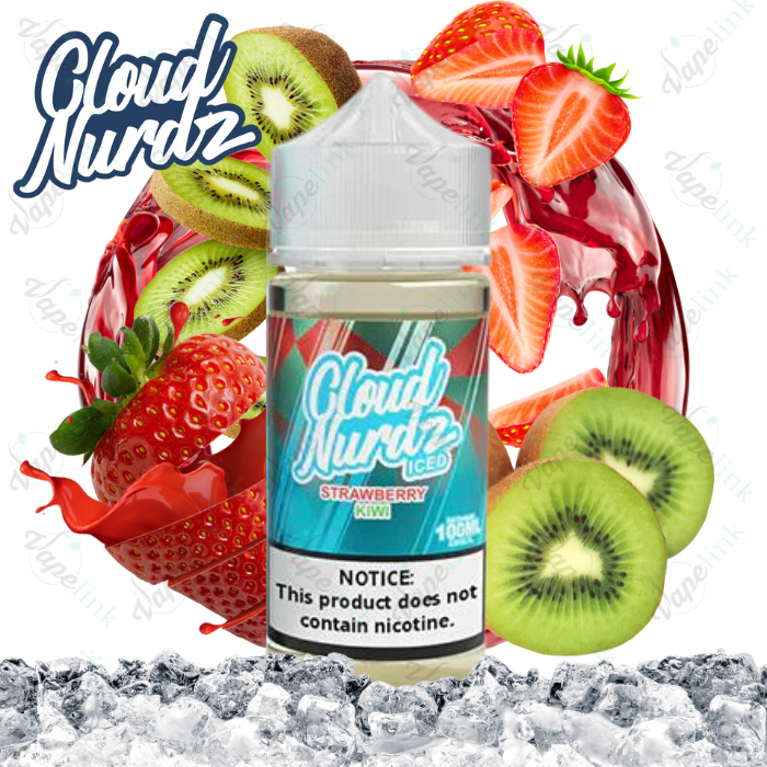 CloudNurdz-StrawberryKiwiICED100mlvapelink.com_.au_.png Cloud Nurdz | ICED | Strawberry Kiwi ICED 100ml - Image 1
